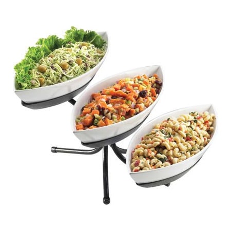 Cal-Mil Cal-Mil 3 Tier Melamine Canoe Bowl Display 16-1/2"W x 18-1/2"D x 10-1/2"H Platinum SR304-39